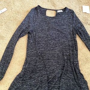 Black and grey shirt dress long sleeved and pockets